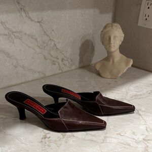 Cole Haan Women's Dark Brown Leather Mules